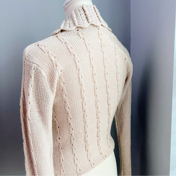 Beige Bolero Open Knit Cardigan Size Small / Medium - Picture 5 of 5